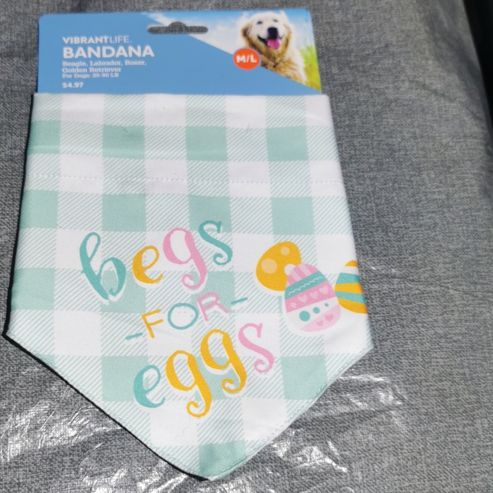 Free Add Easter Spring Dog  Bandana green white yellow Vibrant Life New tags NWT